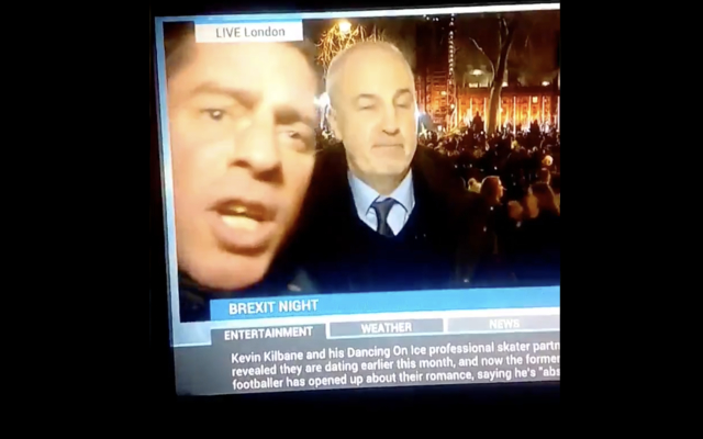 Brexit fans interrupt tv news broadcast