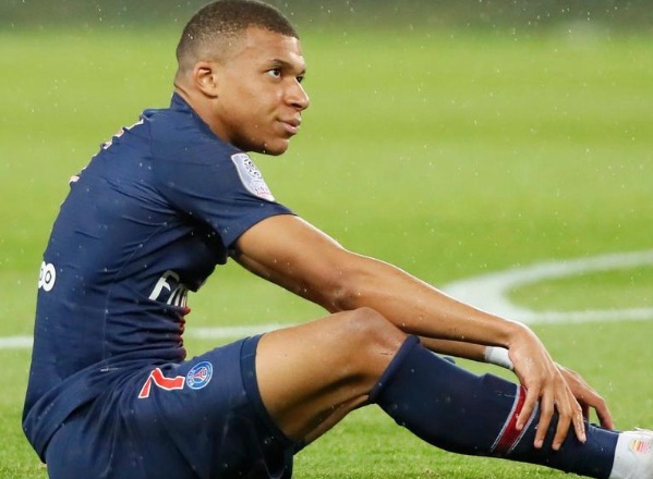 Kylian Mbappe looking annoyed