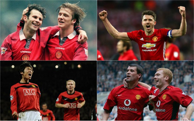 best man utd midfielders - scholes beckham giggs keane carrick park
