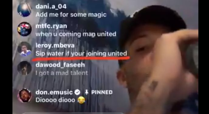 jadon sancho water