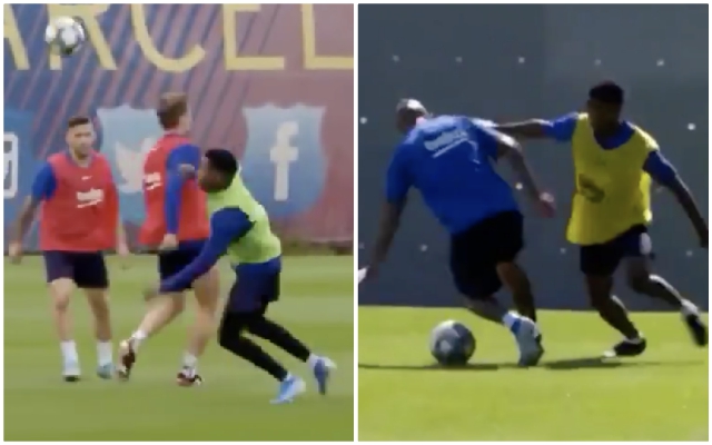 Ansu Fati Barcelona training Rakitic Vidal
