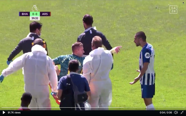 Video - Leno rages at Maupay after collision leaves him injured