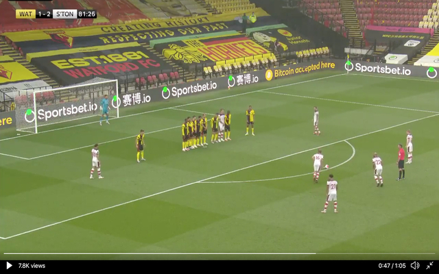 Video - Ward-Prowse scores free kick vs Watford