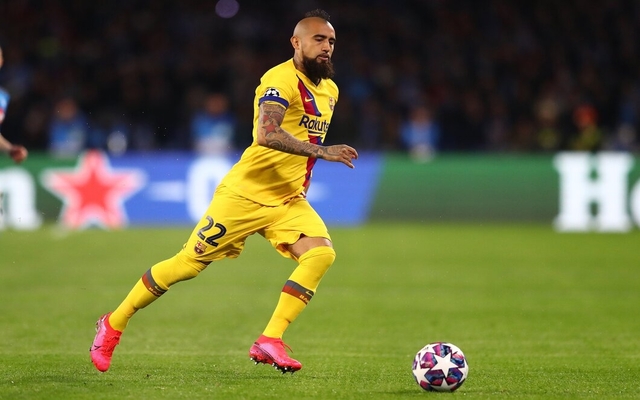 Arturo Vidal in action for Barcelona this season