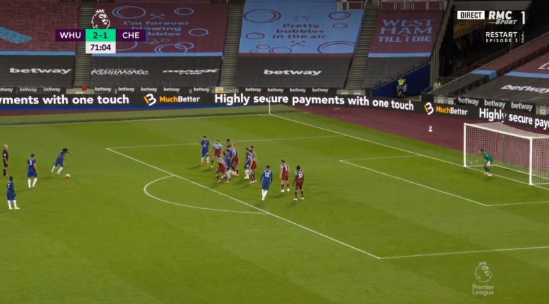 willian free kick west ham