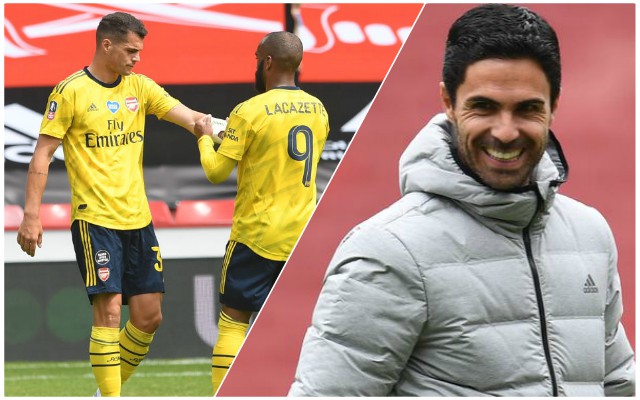 xhaka lacazette arteta arsenal