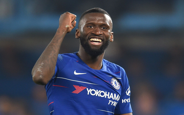 Rudiger celebrating for Chelsea