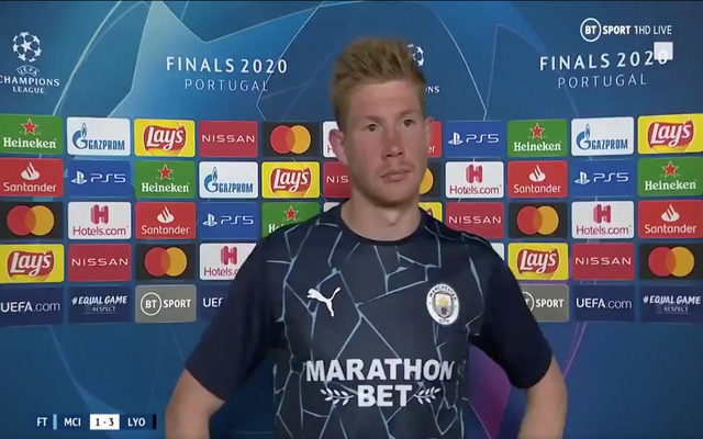 Video - De Bruyne after City lose to Lyon