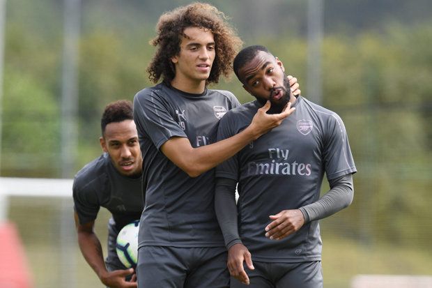 guendouzi lacazette arsenal training