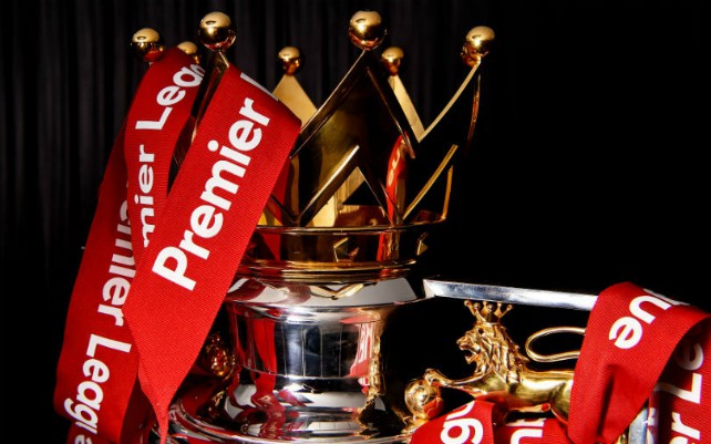 premier league trophy red ribbons