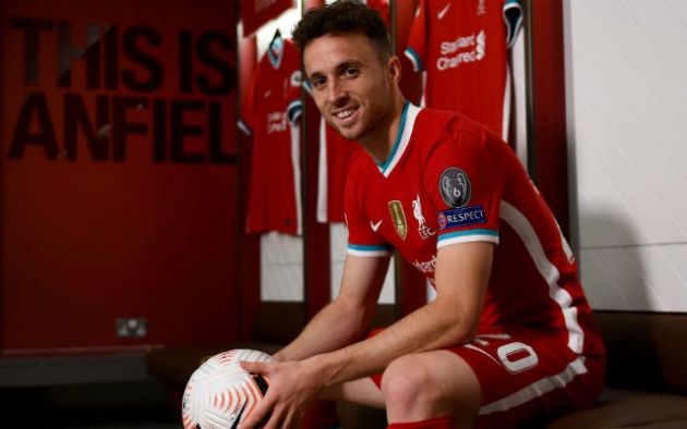 jota in liverpool kit