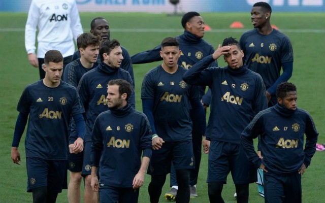 man utd players in training pogba smalling fred