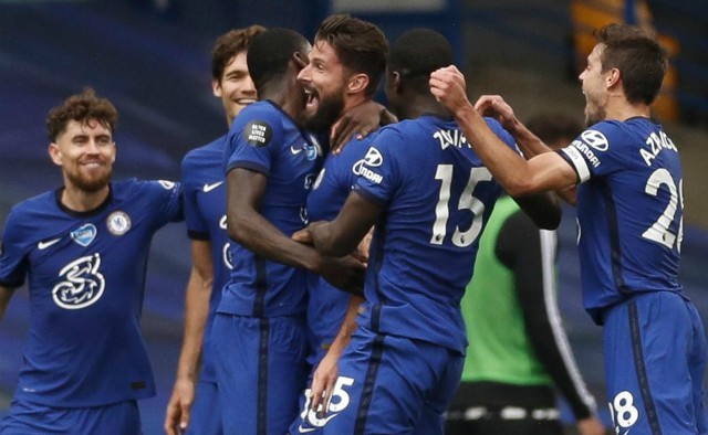 chelsea giroud azpilicueta jorginho celebration