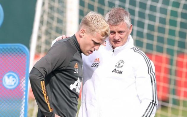 donny van de beek solskjaer united training