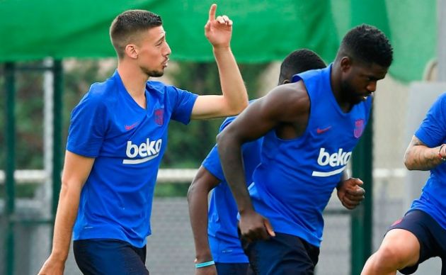 lenglet umtiti barcelona training