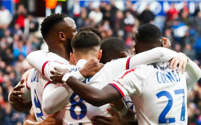 lyon players celebrations