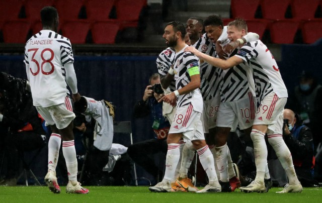 man utd celebrations at psg
