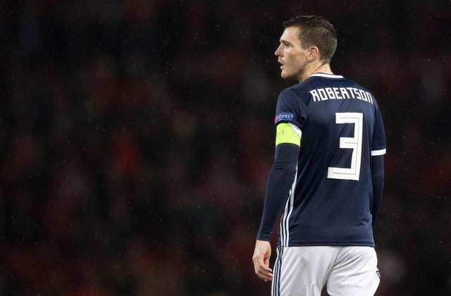 Robertson in action as Scotland captain