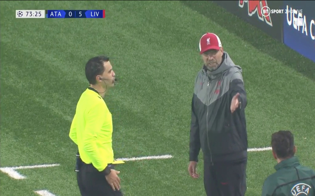 Video - Klopp yellow card vs Atalanta