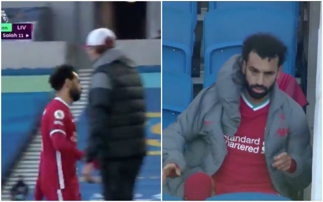 Video - Salah angry at being substituted vs Brighton