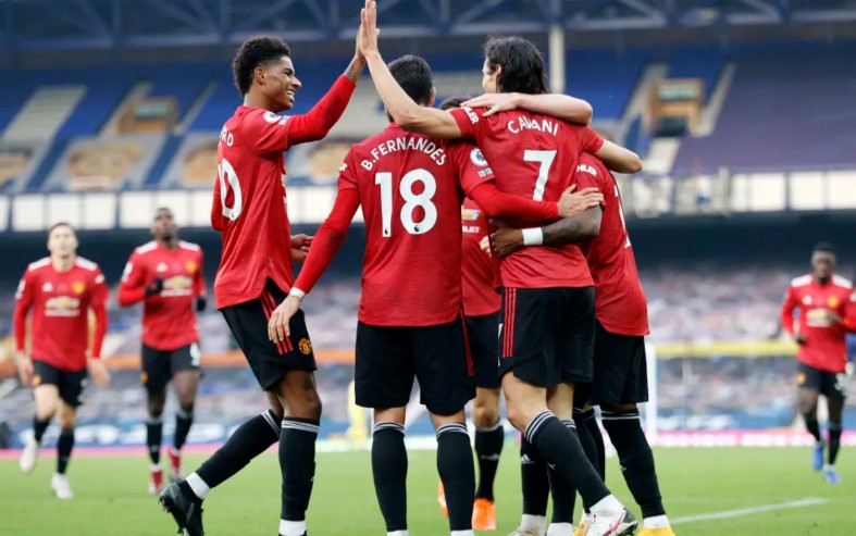 everton 1-3 man utd 2020