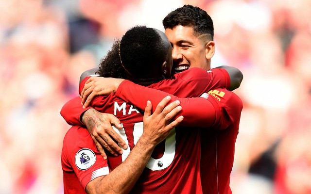 mane firmino liverpool hug