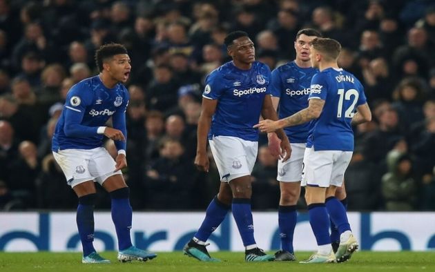Holgate, Digne, Mina and Keane for Everton