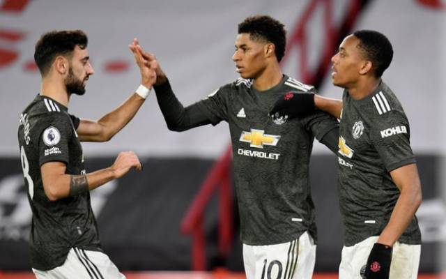 Bruno Fernandes Marcus Rashford Anthony Martial