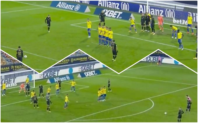 (Photos) Messi free kicks vs Cadiz