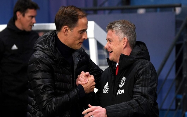 Tuchel and Solskjaer greet each other