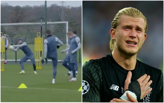 Video - Bale jokes about Karius error in Spurs training