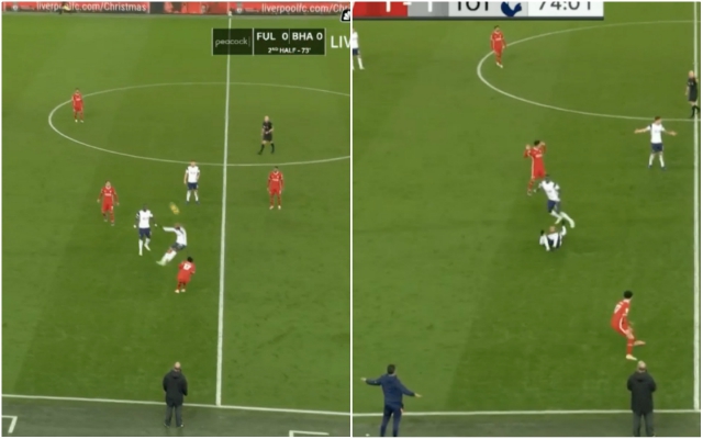 Video - Curtis Jones in the air dangerous play on Lucas Moura