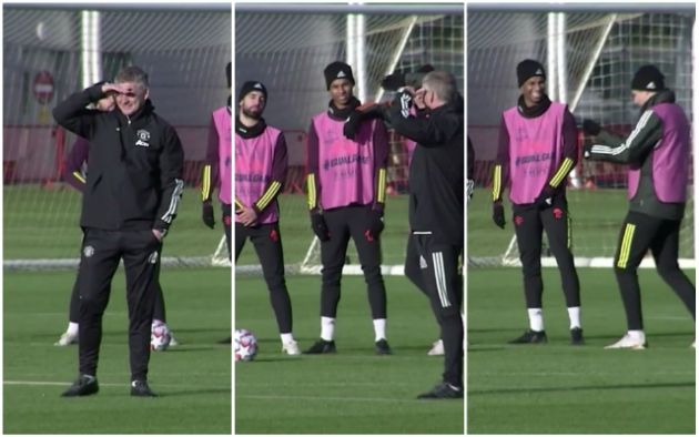 Video - Fernandes, Rashford and Lindelof joke in front of Solskjaer in training