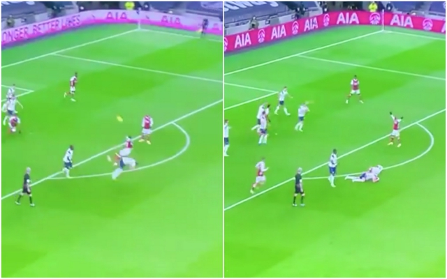 Video - Kane backs into Arsenal defender Gabriel