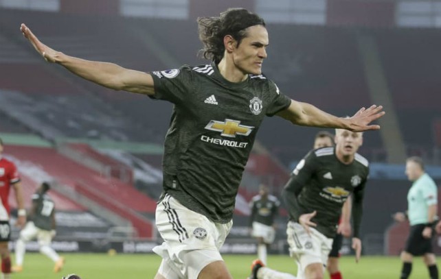 edinson cavani southampton 2-3 man utd