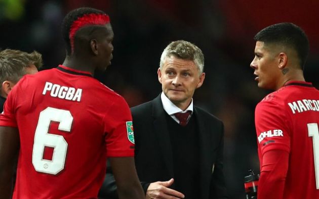 mufc pogba solskjaer rojo