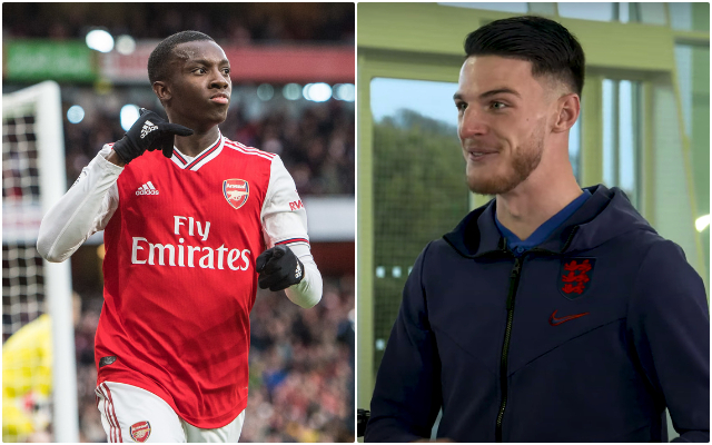 Eddie Nketiah and Declan Rice former Chelsea academy teammates