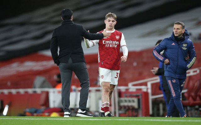 Mikel Arteta and Emile Smith Rowe
