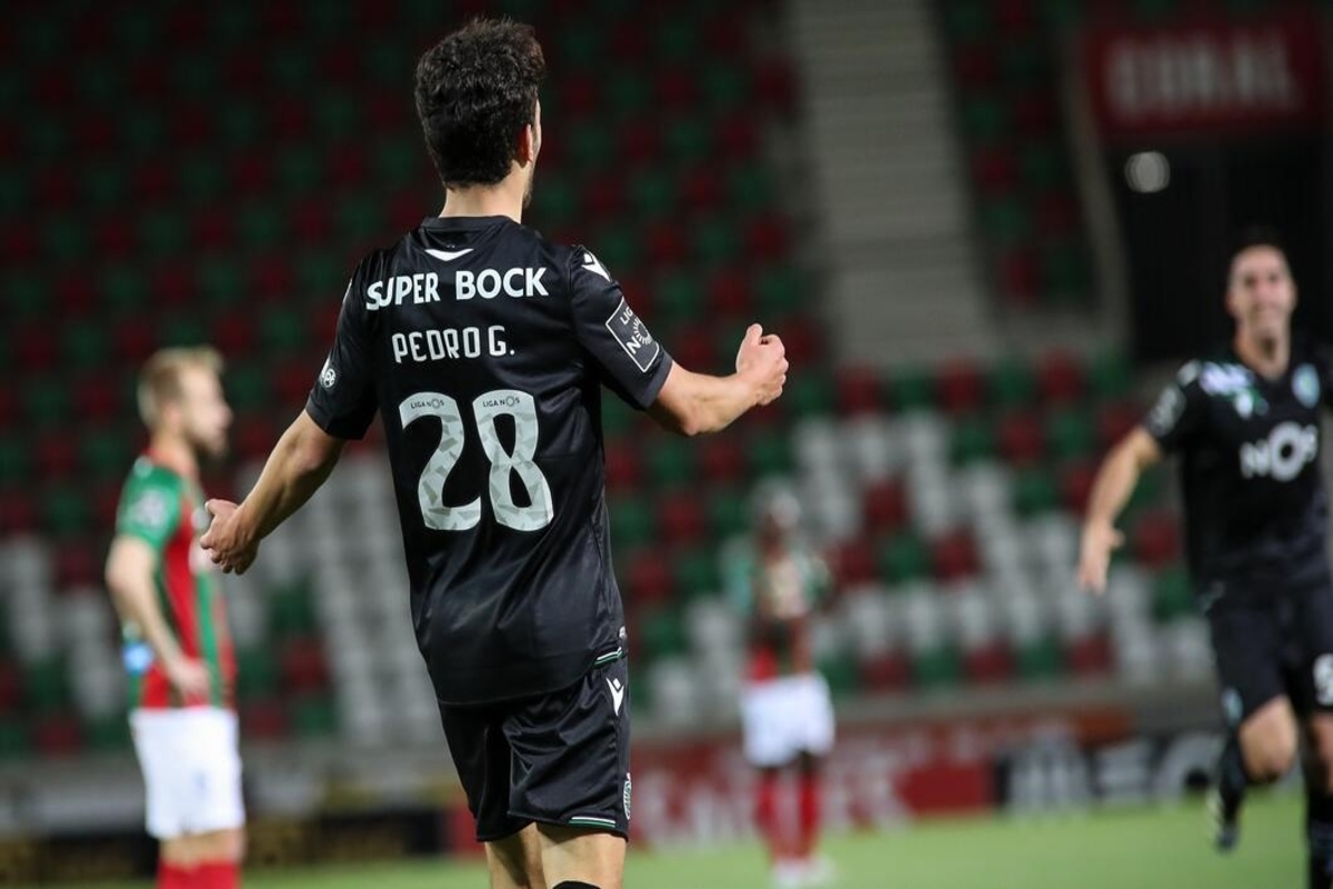 Pedro Goncalves celebrates for Sporting