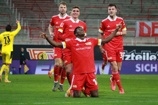 Taiwo Awoniyi celebrates for Union Berlin