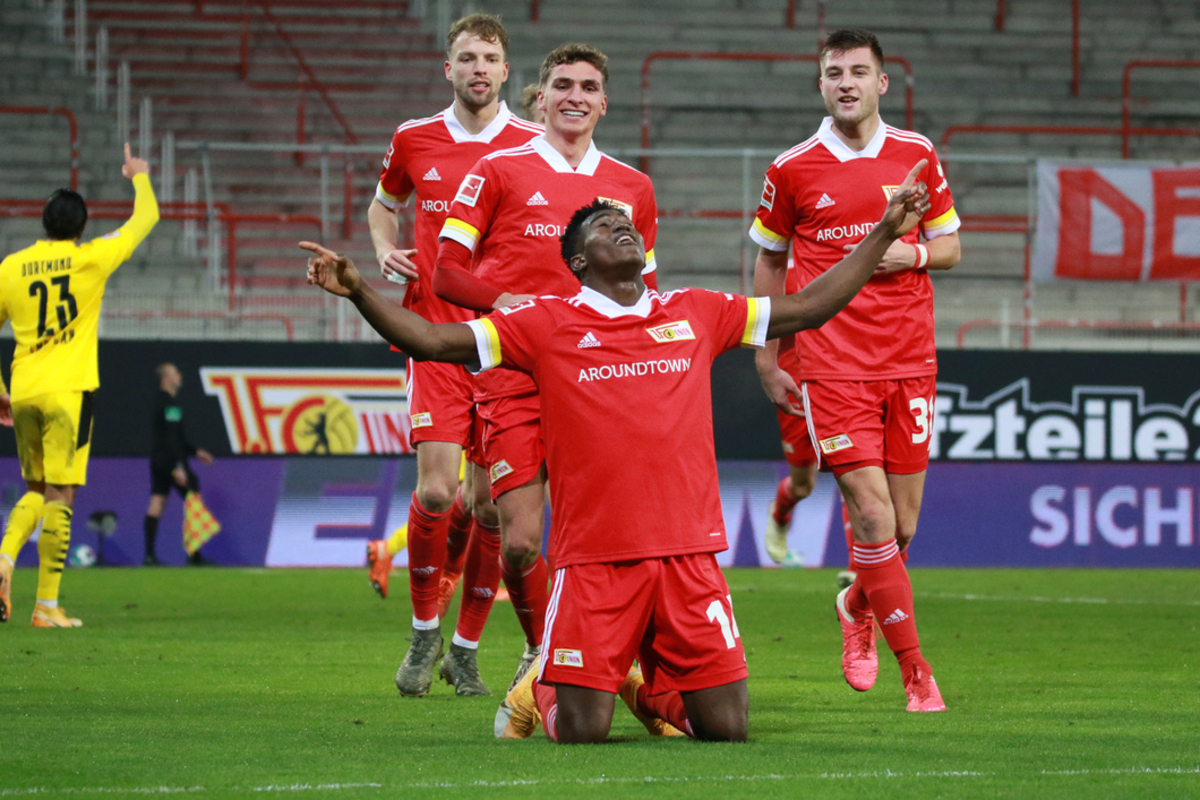 Taiwo Awoniyi celebrates for Union Berlin