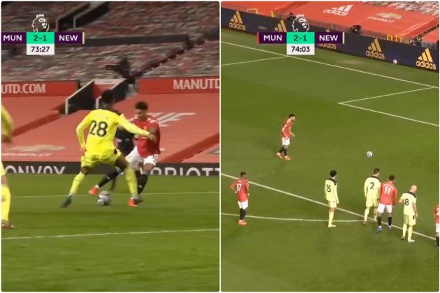 Video - Rashford wins penalty off Willock and Fernandes scores vs Newcastle