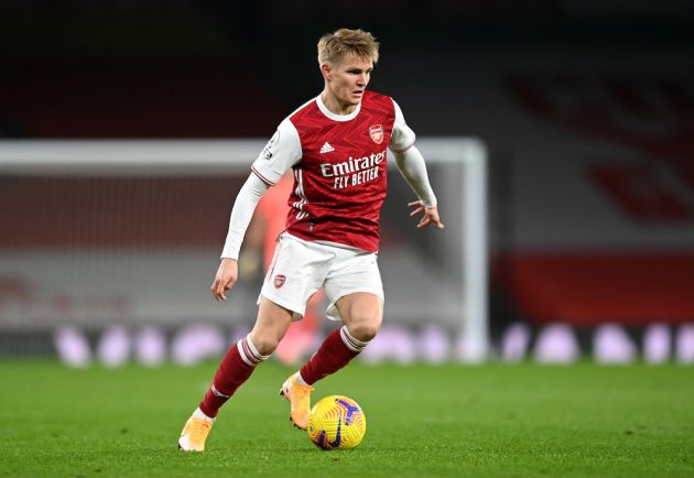 Martin Odegaard in action for Arsenal
