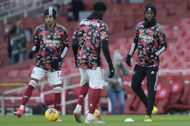 Aubameyang, Saka and Pepe train for Arsenal