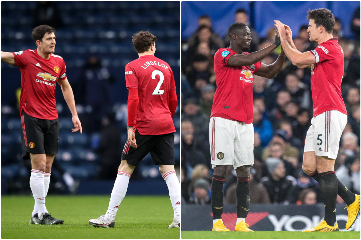 Harry Maguire with Bailly and Lindelof for Man United