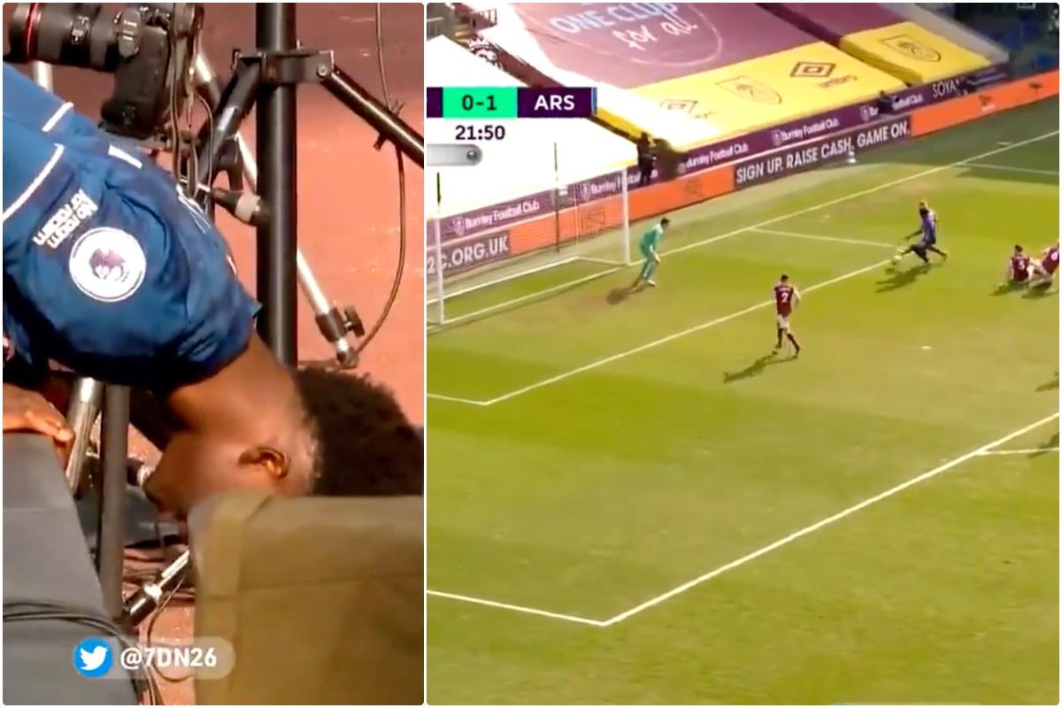 Video - Saka misses chance for Arsenal against Burnley in 21st minute