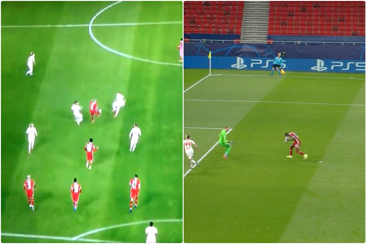 Video - Thiago Karate kick pass for Liverpool against Leipzig as Mane misses header