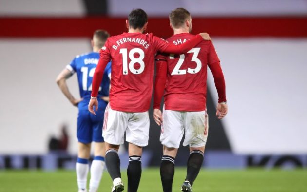bruno fernandes and luke shaw man utd