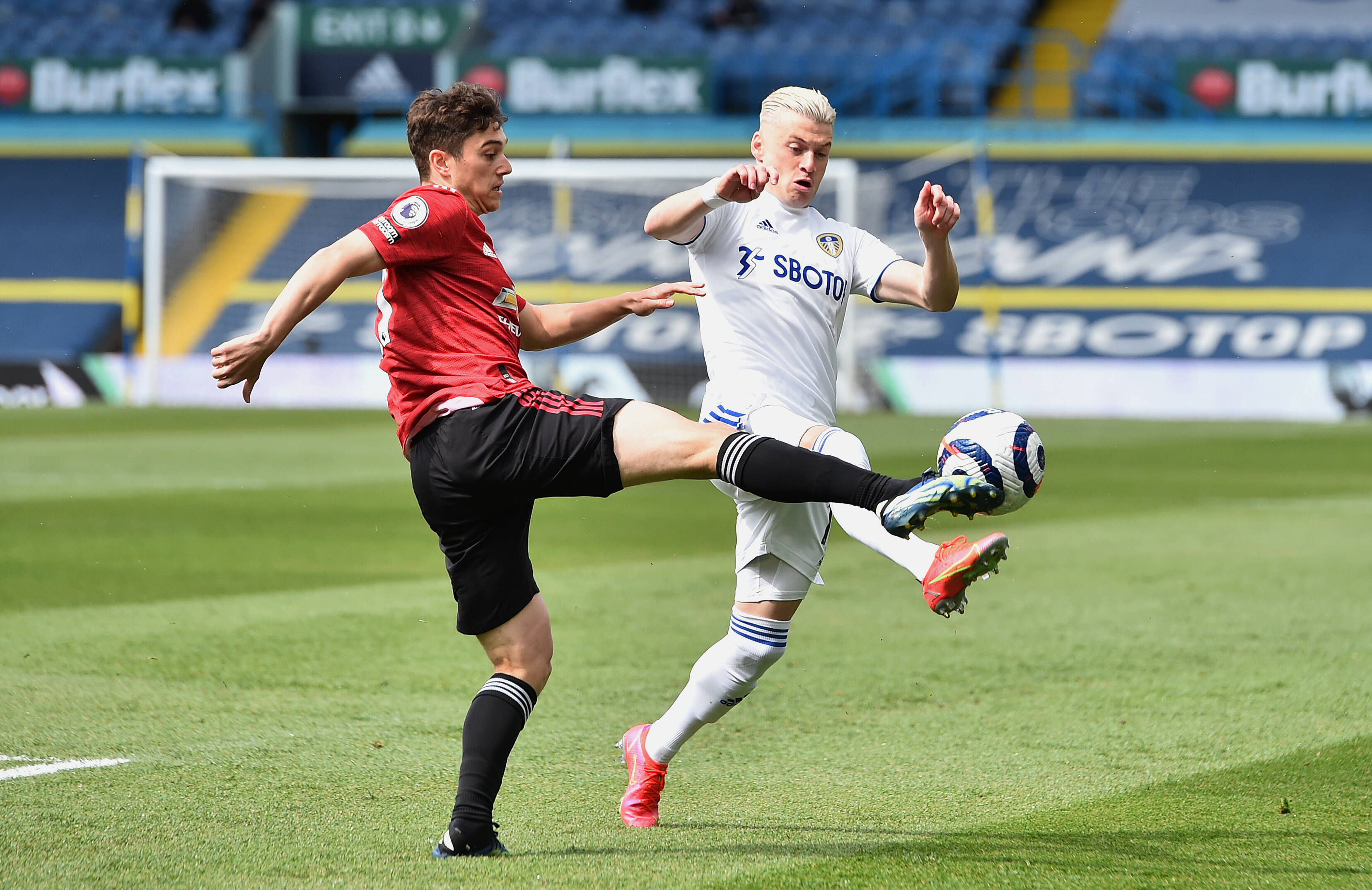 James in action for Manchester United against Leeds