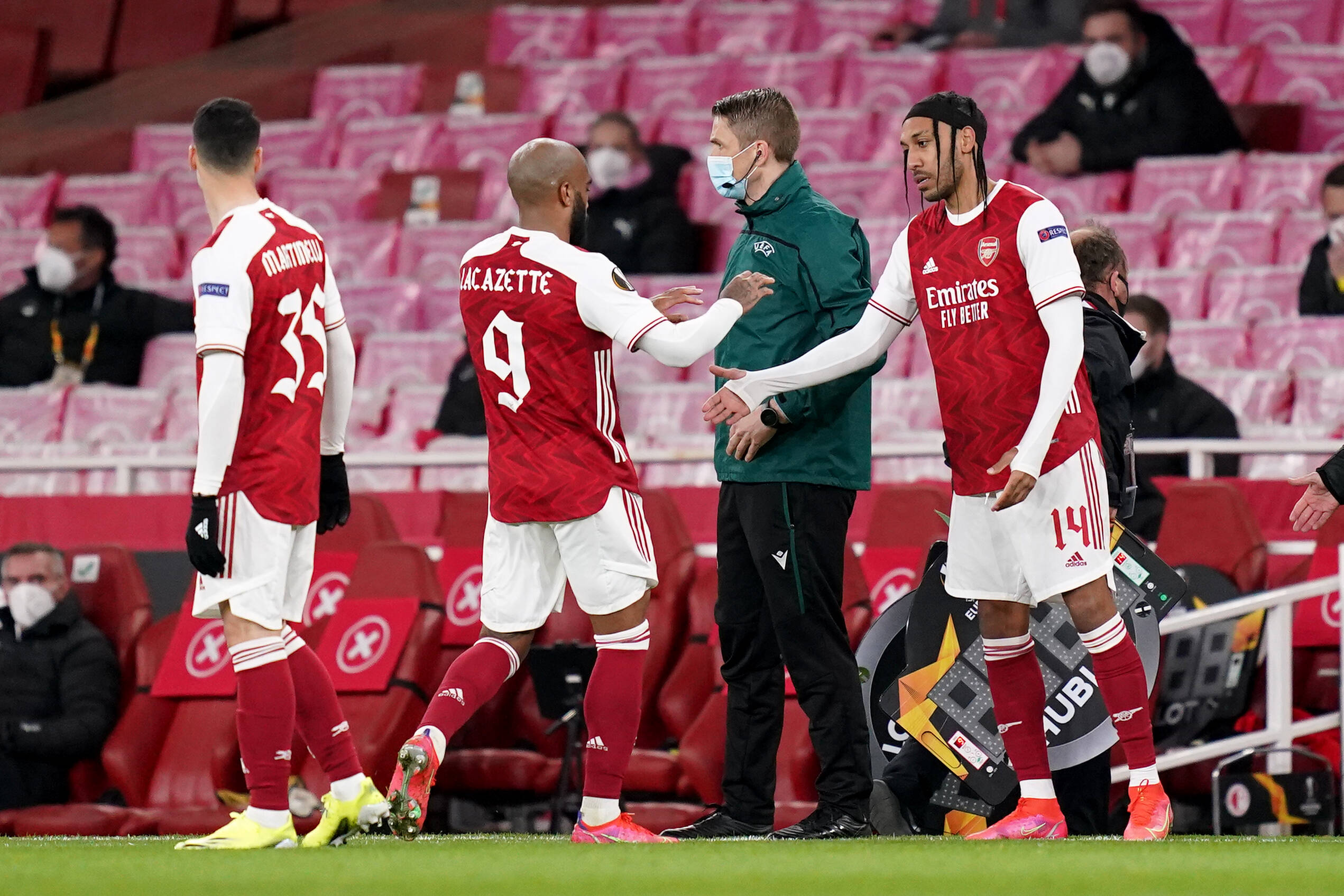 Martinelli, Lacazette and Aubameyang for Arsenal